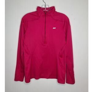 Koppen pink long sleeve 1/4 zip pullover jacket - MEDIUM